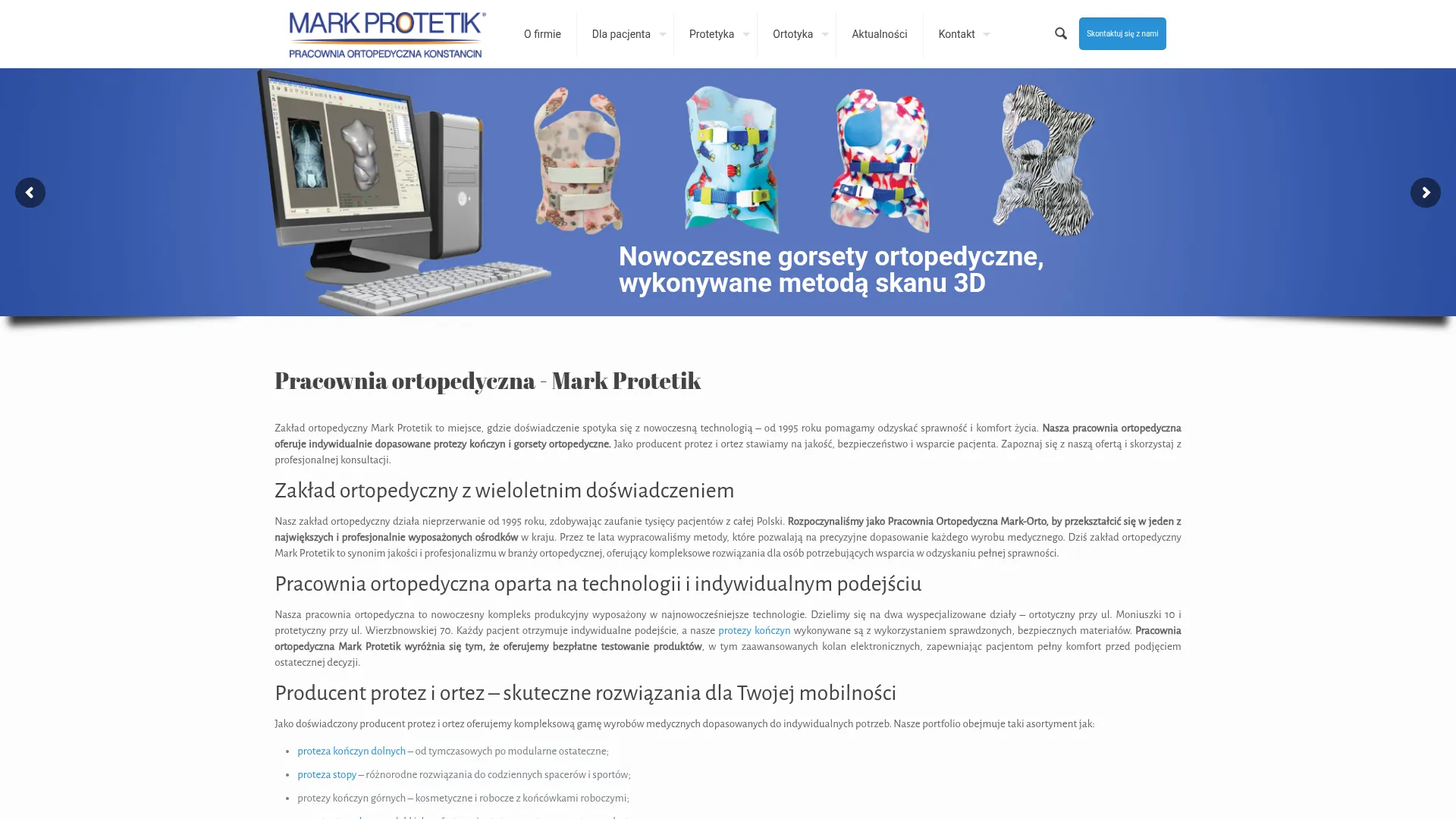Screenshot of www.markprotetik.pl