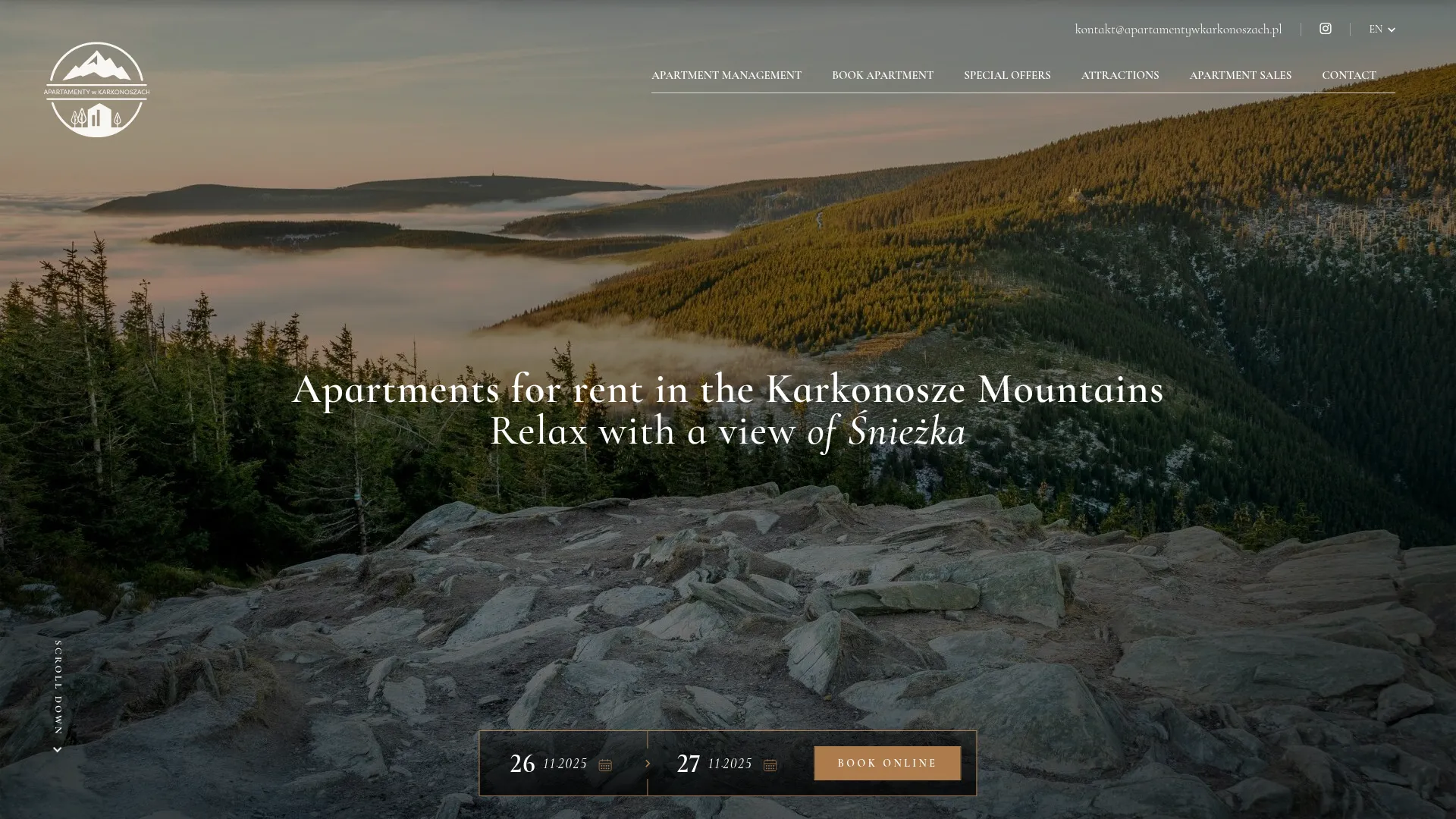 Screenshot of www.apartamentywkarkonoszach.pl