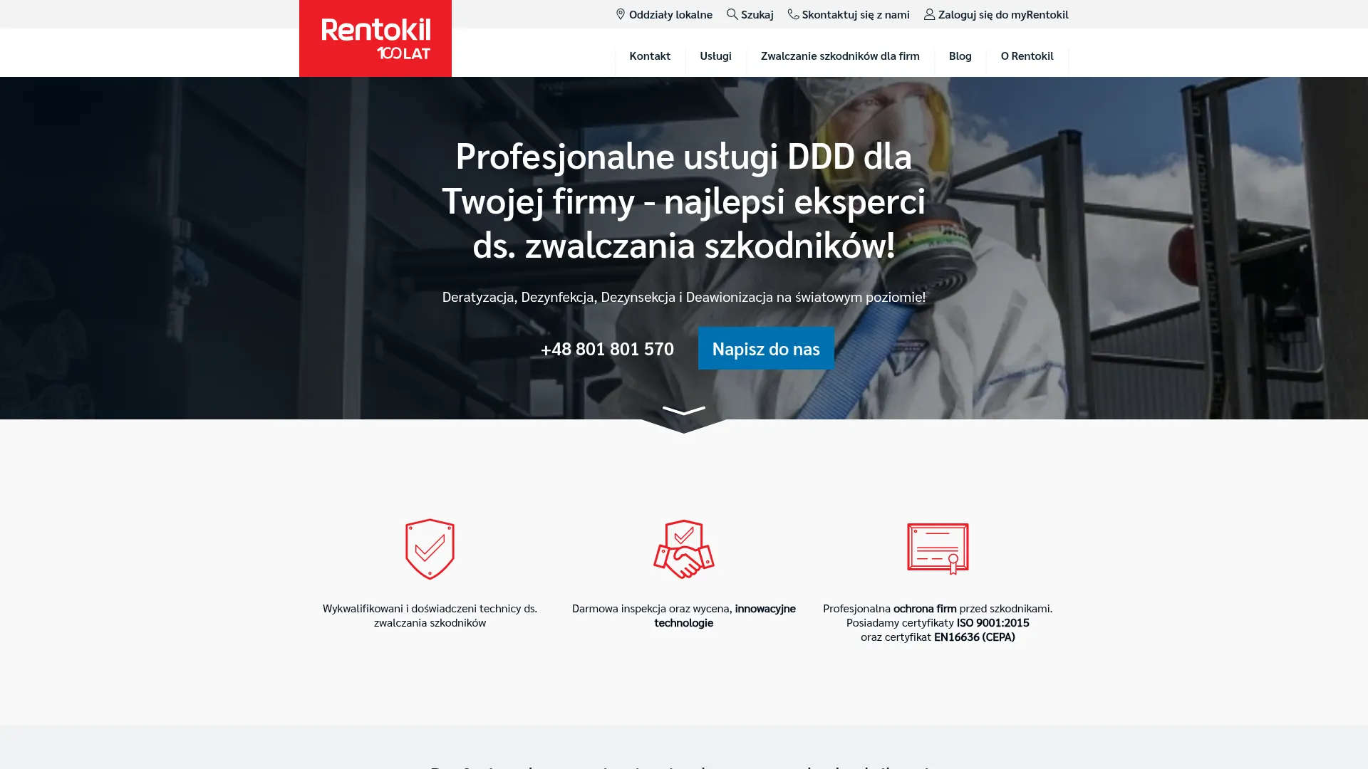 Screenshot of www.rentokil.com/pl