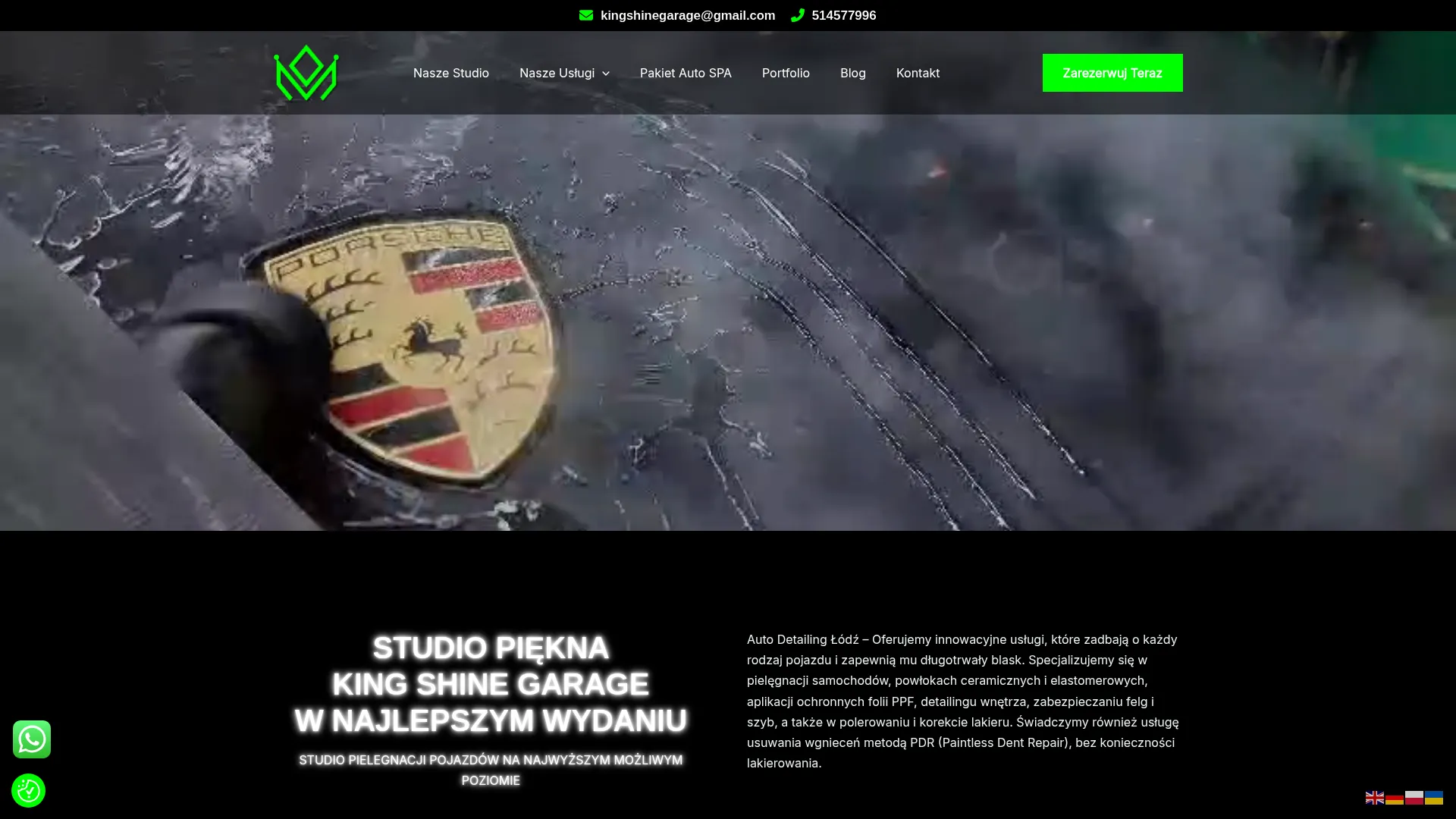 Screenshot of kingshinegarage.pl