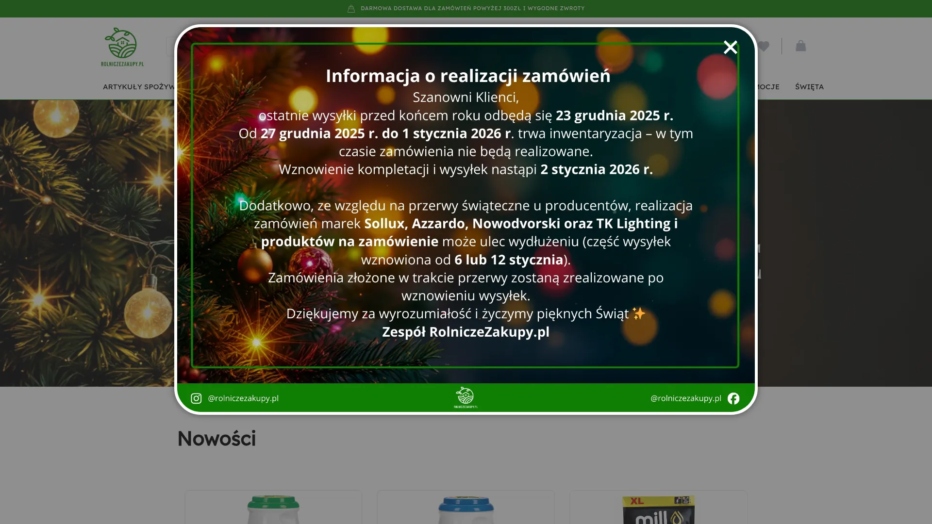 Screenshot of rolniczezakupy.pl